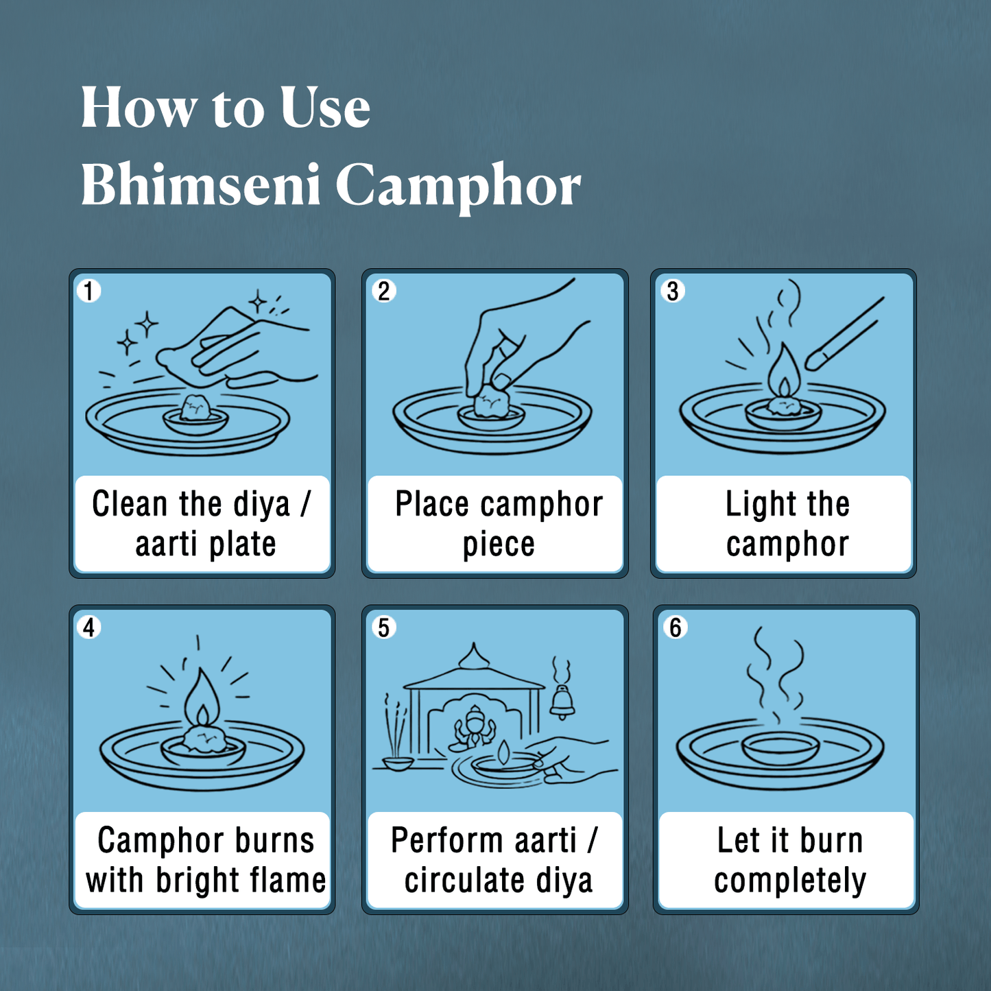 Pure Bhimseni Camphor - Pure Kapur Crystals - For Pooja, Meditation, Havan or Room Freshener - Jar - 250g