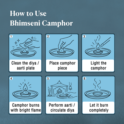 Pure Bhimseni Camphor - Pure Kapur Crystals - For Pooja, Meditation, Havan or Room Freshener - Jar - 250g