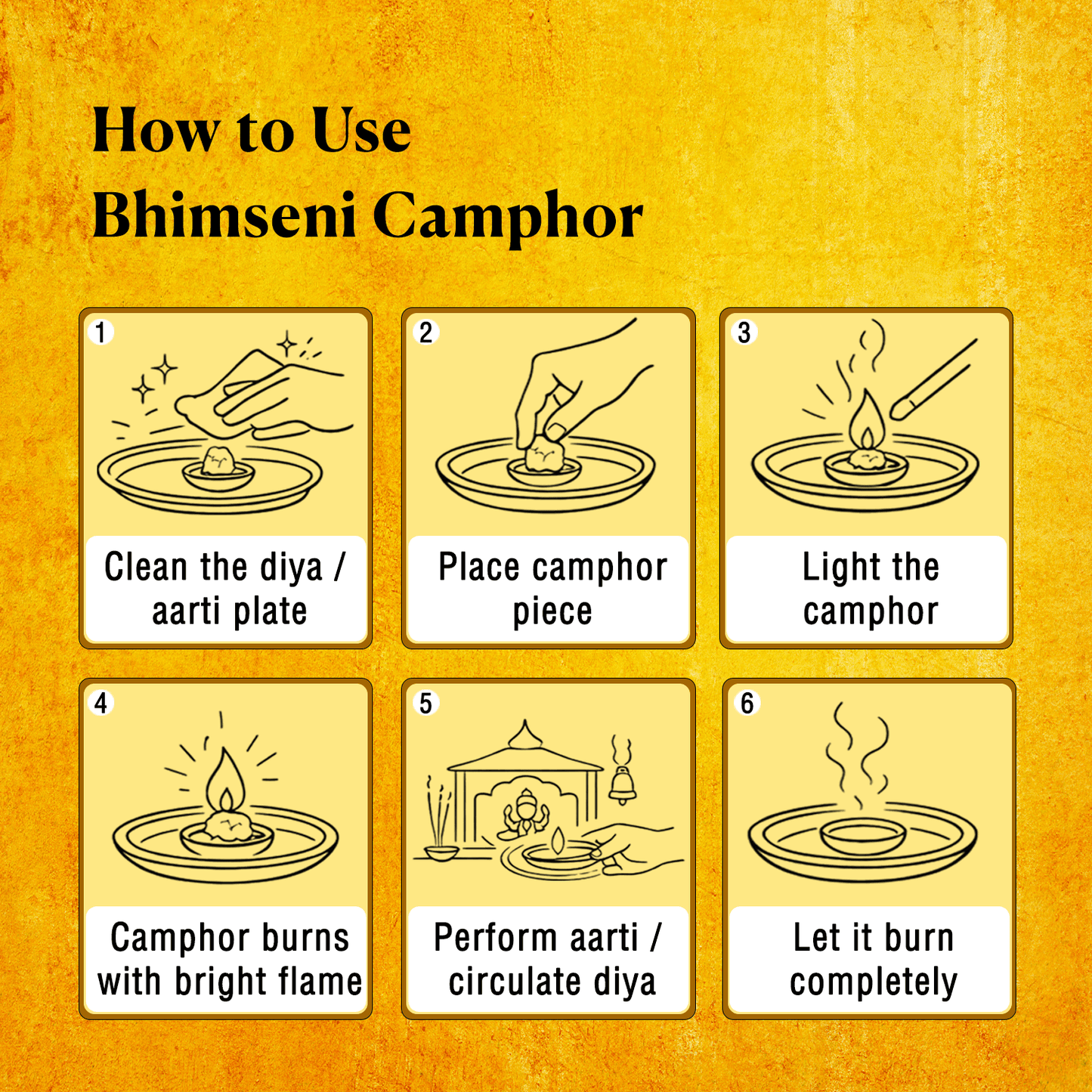 BHIMSENI CAMPHOR - Pure Kapur Crystals - For Pooja, Meditation, Havan or Room Freshener - Jar - 50g