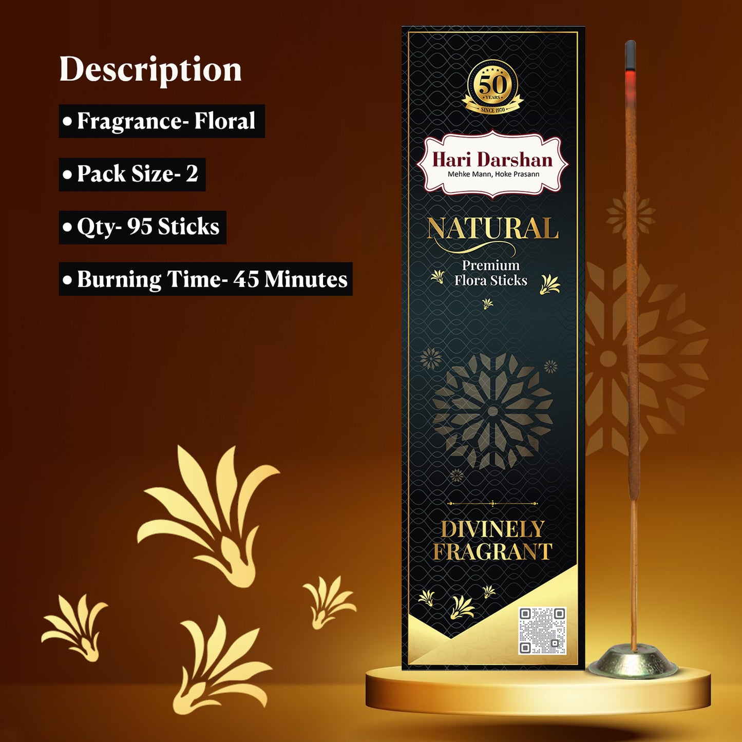 NATURAL - Premium Flora Sticks - Divinely Fragrant - 150g - Approx 45 Sticks