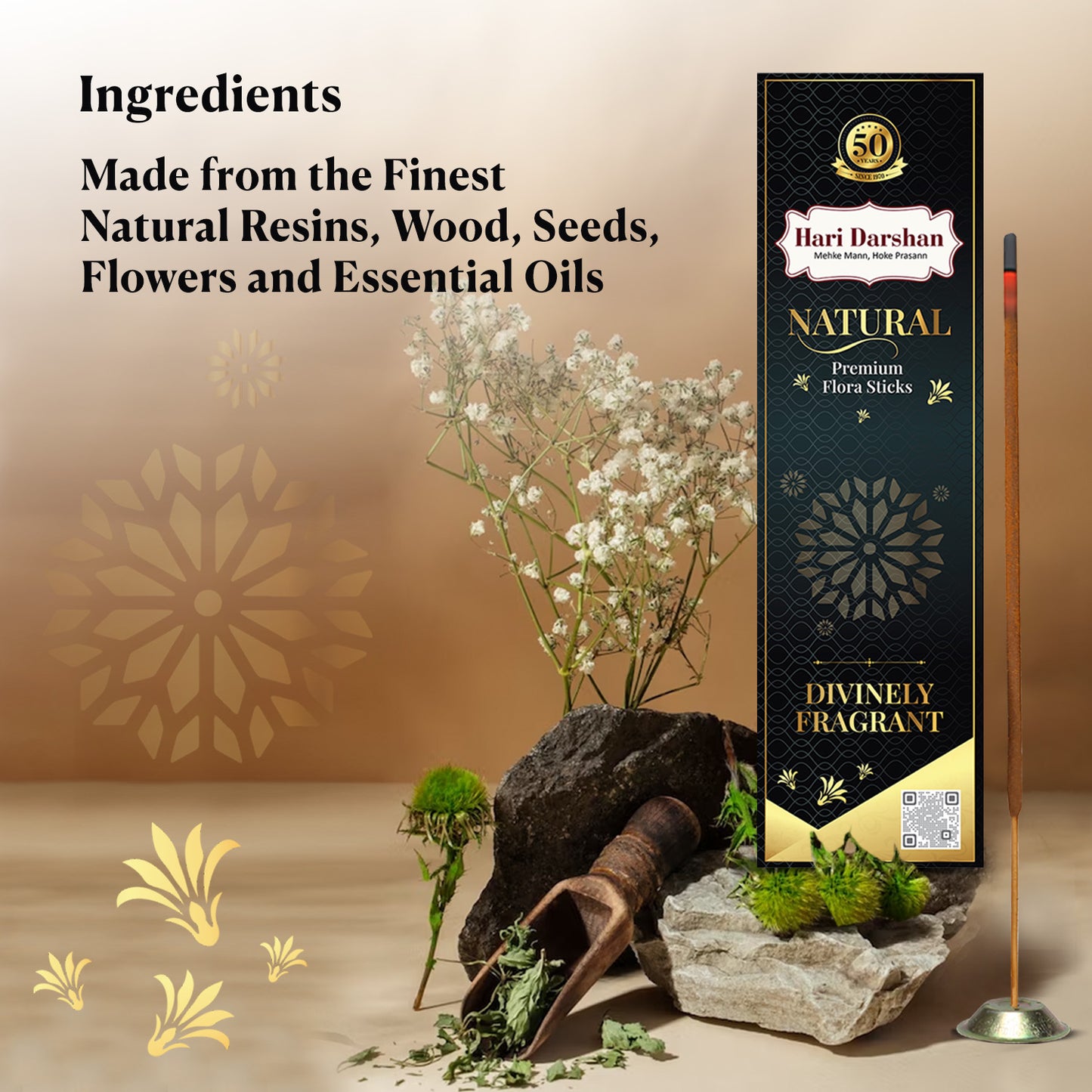 NATURAL - Premium Flora Sticks - Divinely Fragrant - 150g - Approx 45 Sticks
