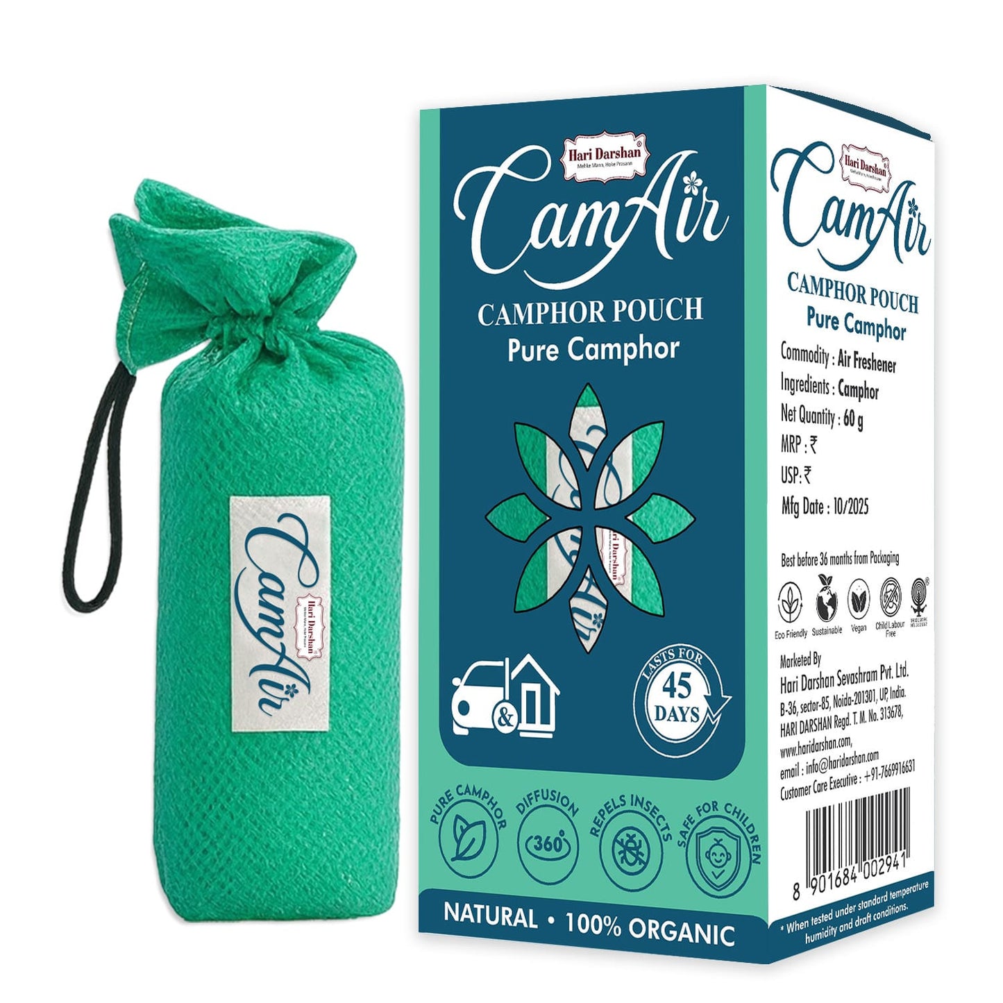 CamAir Camphor Pouch | 100% Pure, Organic Camphor