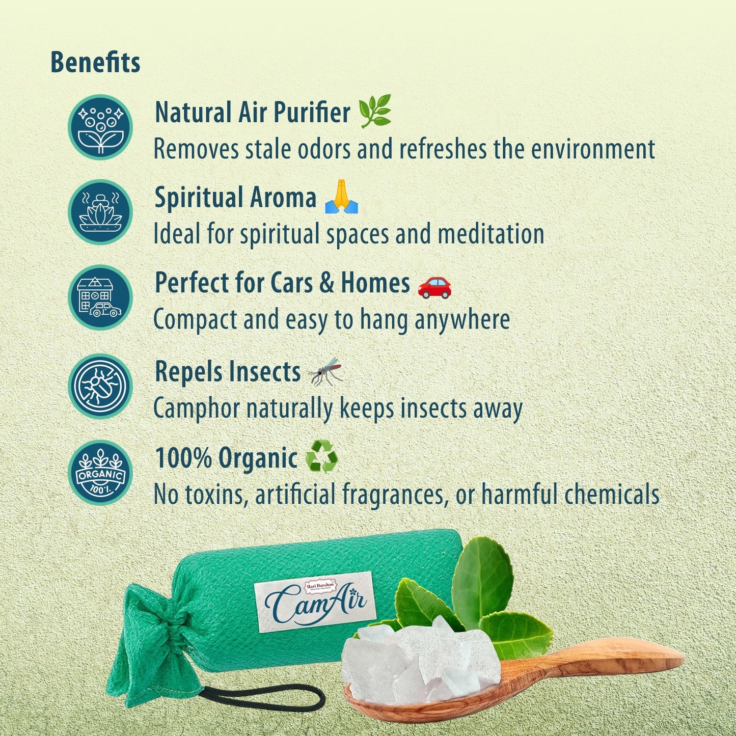 CamAir Camphor Pouch | 100% Pure, Organic Camphor