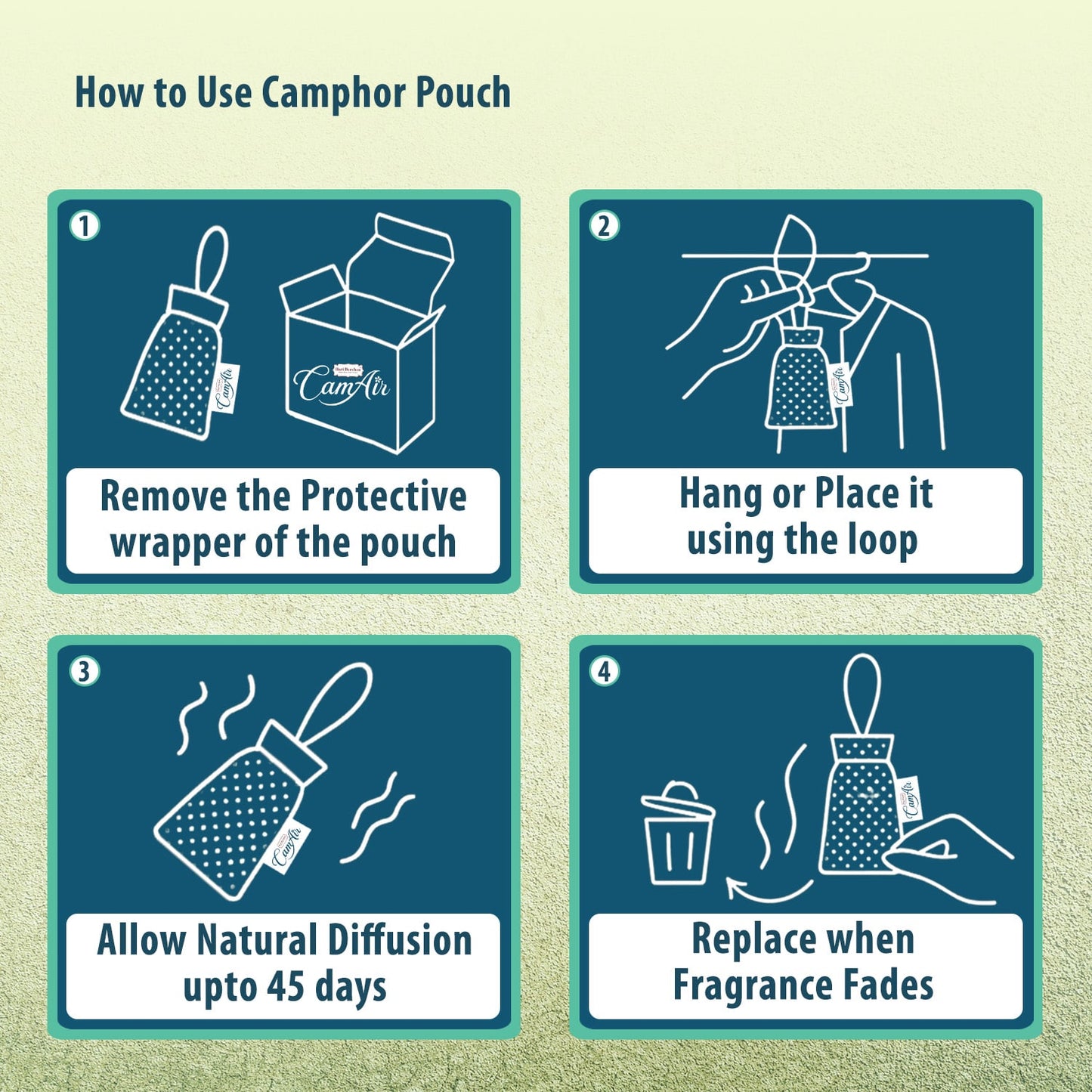 CamAir Camphor Pouch | 100% Pure, Organic Camphor