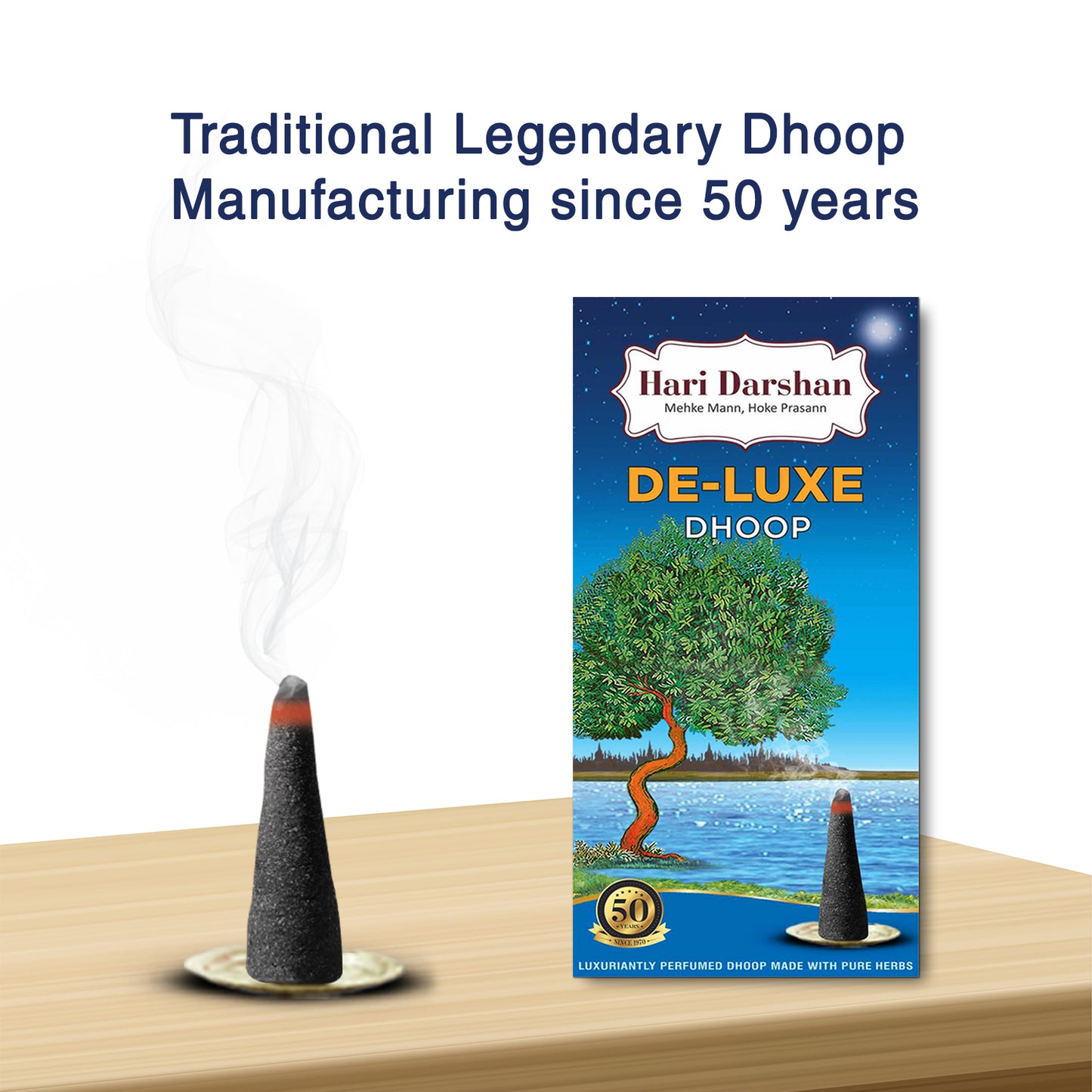Deluxe Dhoop - Non-Toxic Herbal Wet Dhoop Batti (20 Sticks in Each Pack)