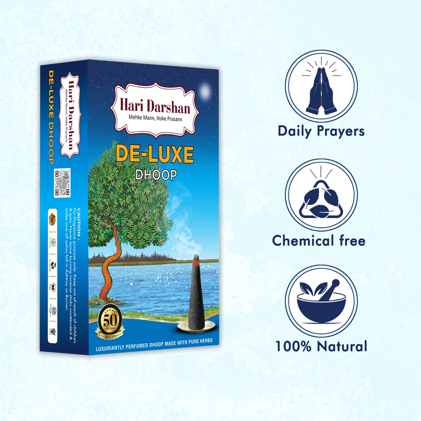Deluxe Dhoop - Non-Toxic Herbal Wet Dhoop Batti (20 Sticks in Each Pack)