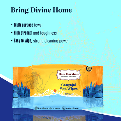 Gangajal Wet Wipes - 30 Wipes Each | Multipurpose Sacred Purity in Every Wipe