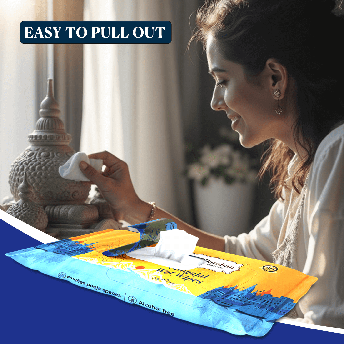 Gangajal Wet Wipes - 30 Wipes Each | Multipurpose Sacred Purity in Every Wipe