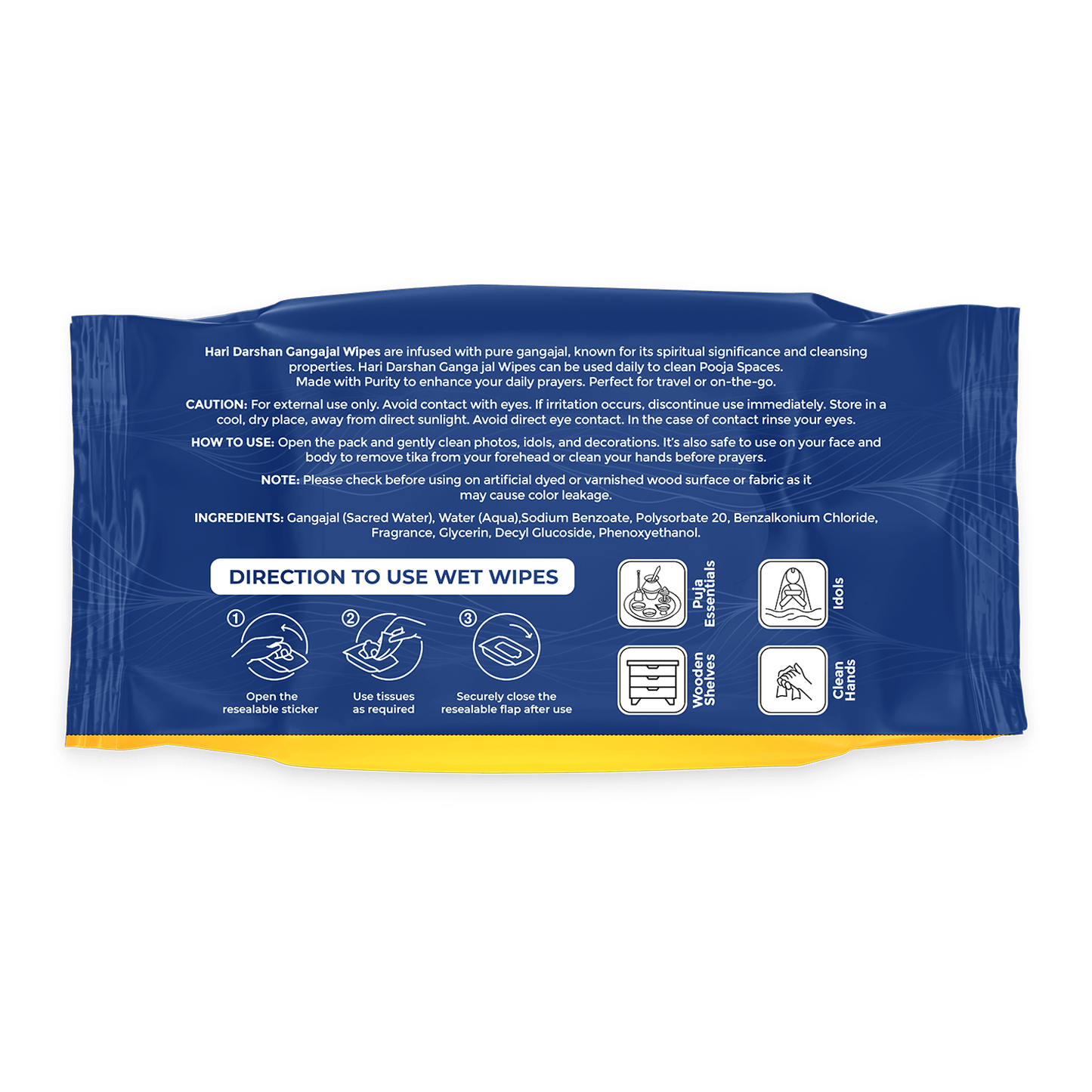 Gangajal Wet Wipes - 30 Wipes Each | Multipurpose Sacred Purity in Every Wipe