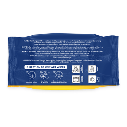 Gangajal Wet Wipes - 30 Wipes Each | Multipurpose Sacred Purity in Every Wipe