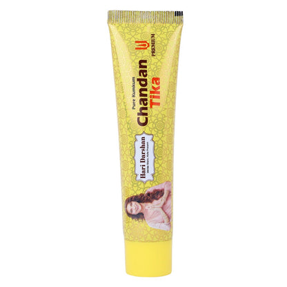 Pure Chandan Premium Tika 50g Tube packing - Made with Pure Sandalwood Powder , Saffron and other Natural herbs