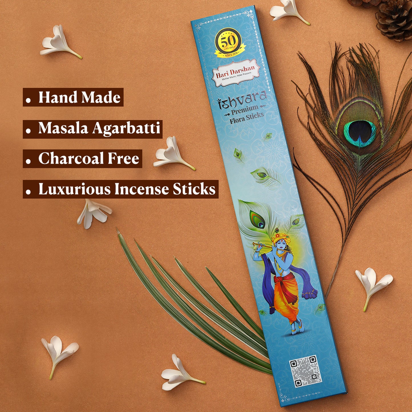 Ishvara Premium Flora Agarbatti - Burns 4 hours (Approx) - 40cm of 8-Sticks