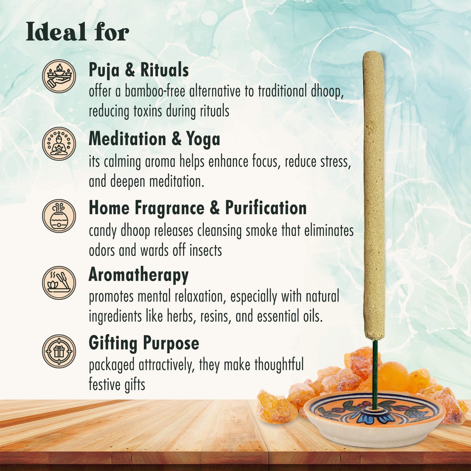 Indian Lobhan (Loban) Dhoop Incense Sticks - Pack Of 45-50, Meditation & Puja, Free Shipping