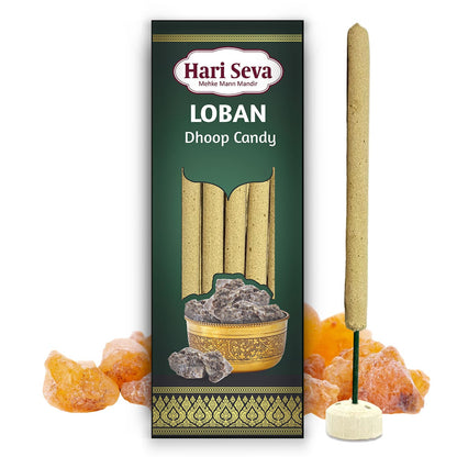 Hari Seva Candy Dhoop & Agarbatti Combo - Rose, Mogra, Loban & Chandan (Pack of 4)