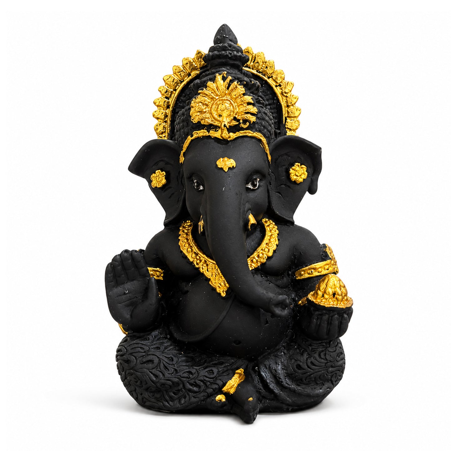 Mini Ganesh Statue | Lord Ganesha Murti for Home, Mandir & Pooja - Black