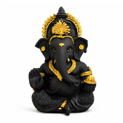 Mini Ganesh Statue | Lord Ganesha Murti for Home, Mandir & Pooja - Black