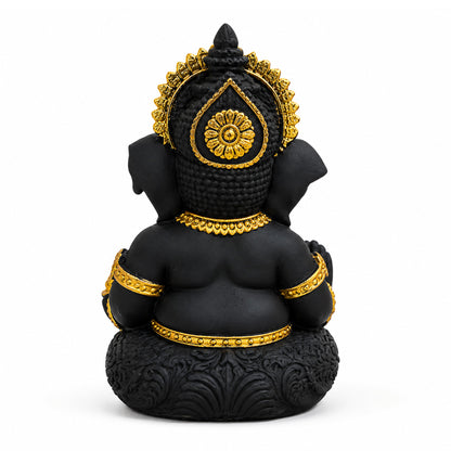 Mini Ganesh Statue | Lord Ganesha Murti for Home, Mandir & Pooja - Black