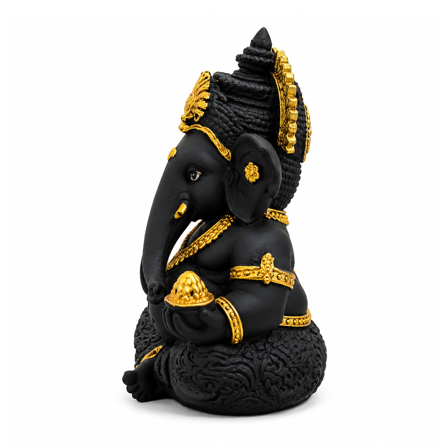 Mini Ganesh Statue | Lord Ganesha Murti for Home, Mandir & Pooja - Black