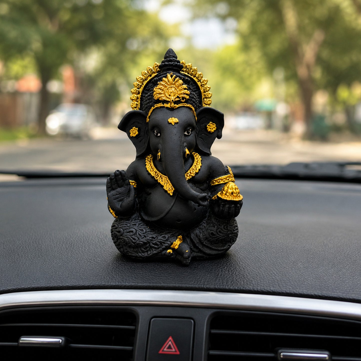Mini Ganesh Statue | Lord Ganesha Murti for Home, Mandir & Pooja - Black