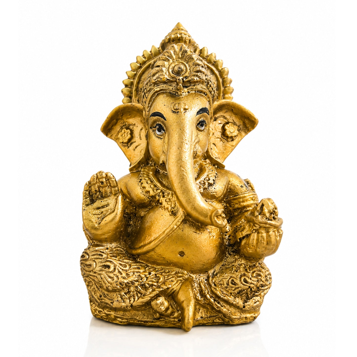Mini Ganesh Statue | Lord Ganesha Murti for Home, Mandir & Pooja - Gold