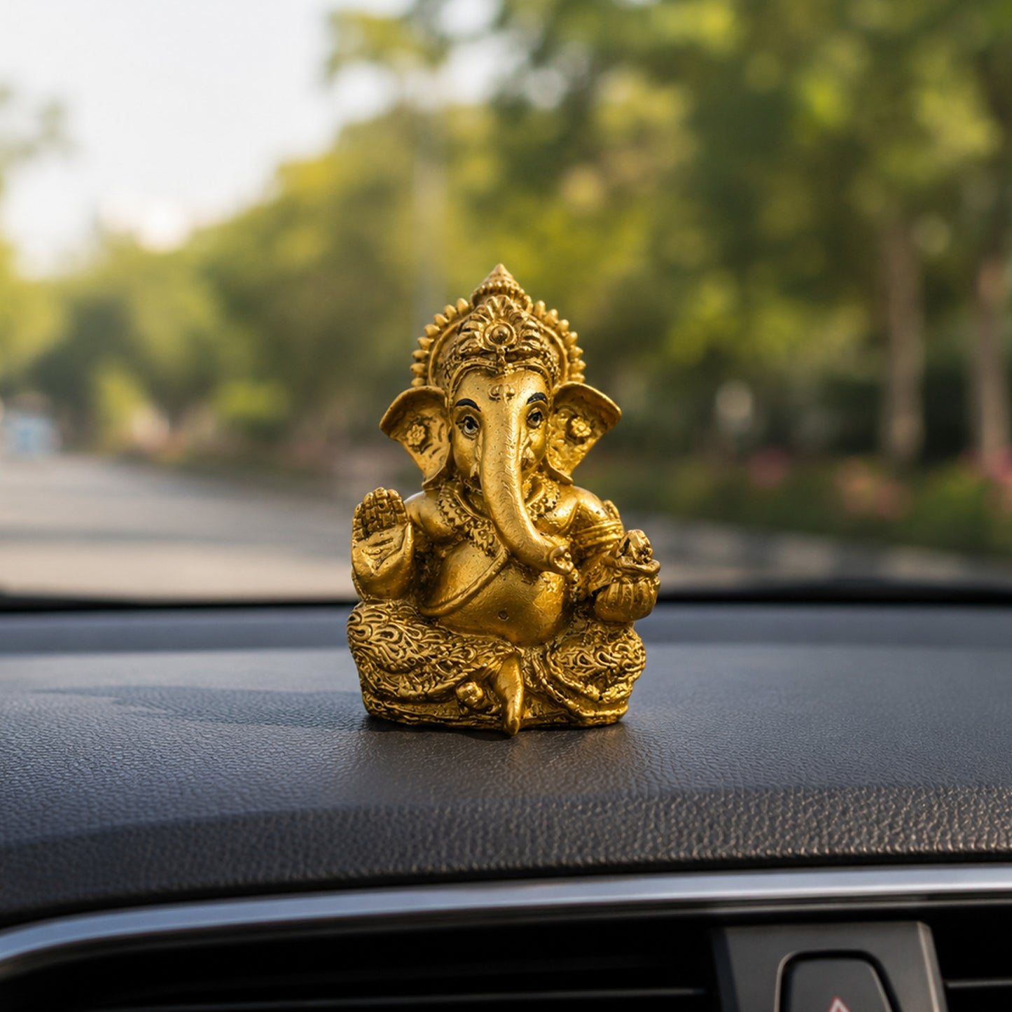 Mini Ganesh Statue | Lord Ganesha Murti for Home, Mandir & Pooja - Gold