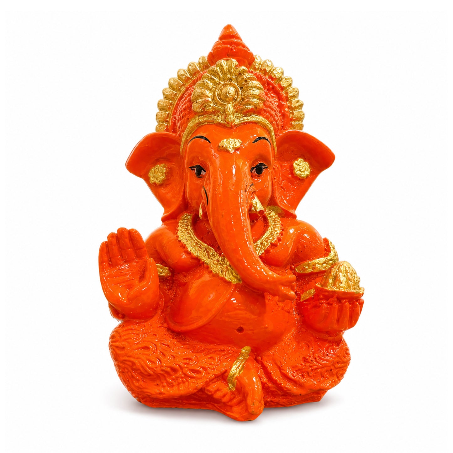 Mini Ganesh Statue | Lord Ganesha Murti for Home, Mandir & Pooja - Saffron