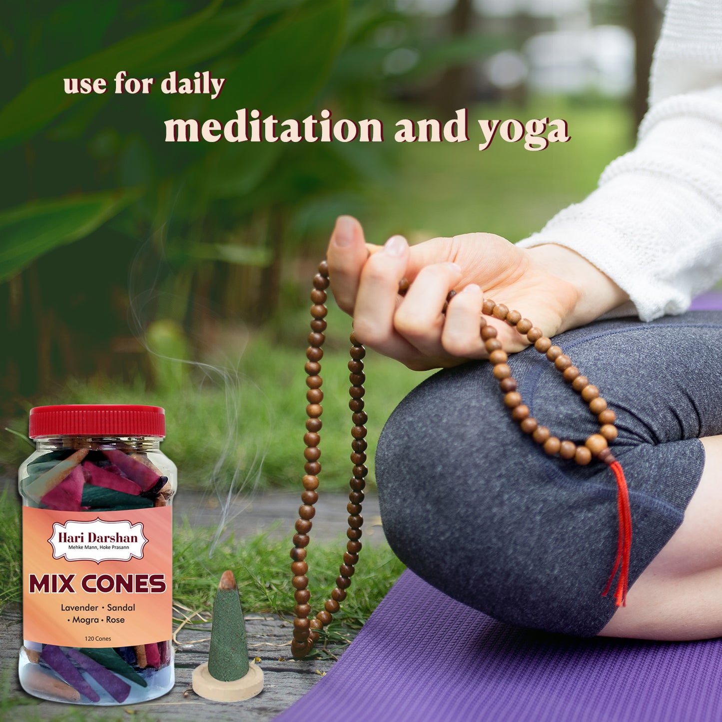 Mix Dhoop Cones - Rose, Mogra, Lavender & Sandal - 120 Cones in Each Jar