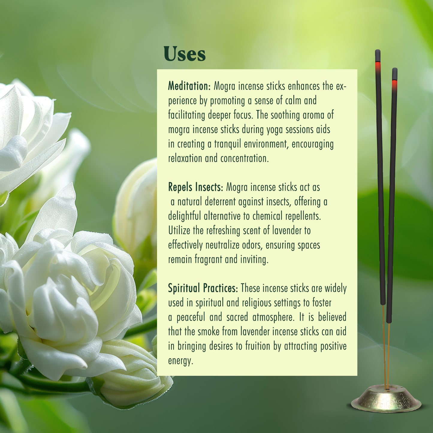 MOGRA - Perfumed Muttha Incense Stick - 225g