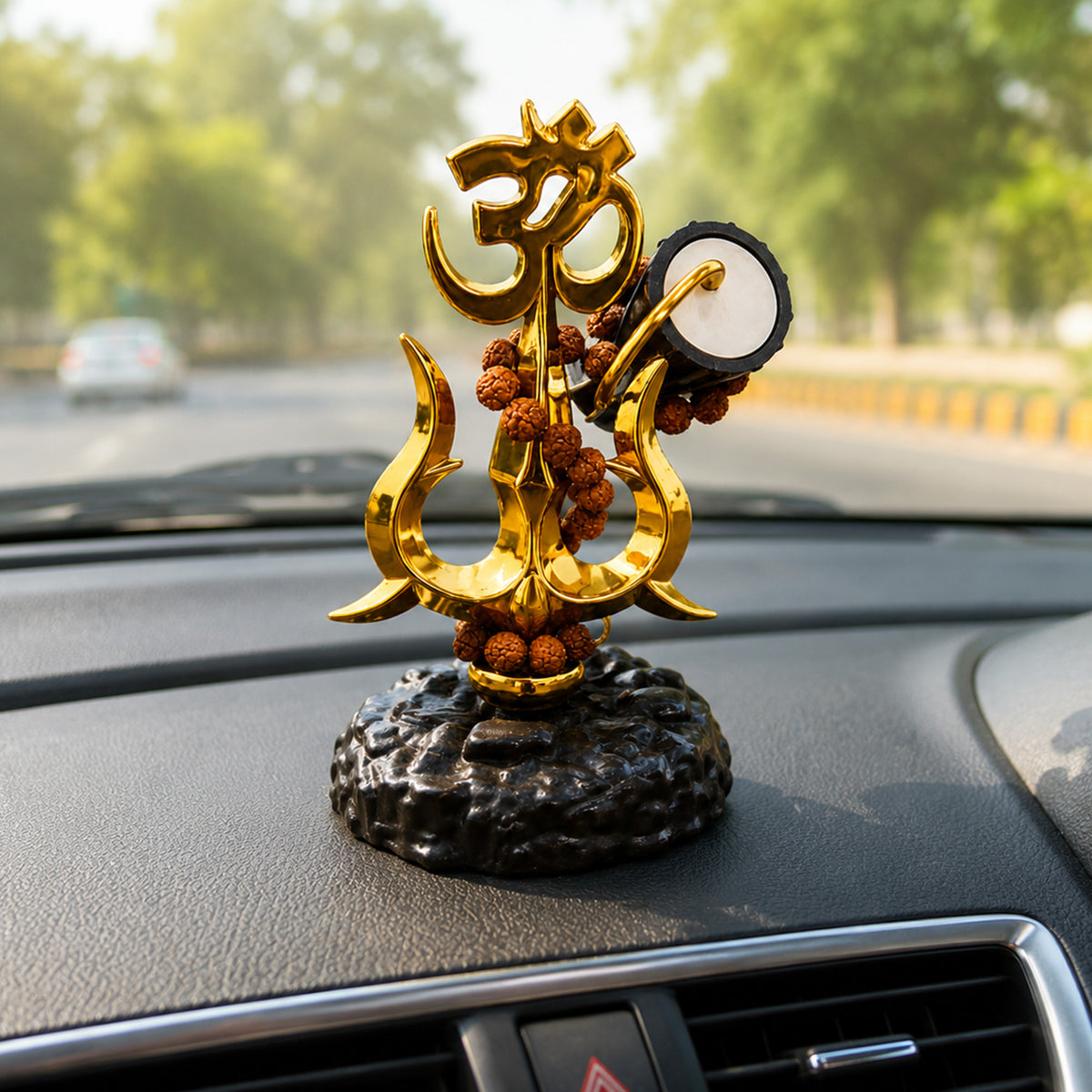 Om Trishul with Damroo | Lord Shiva Spiritual Showpiece