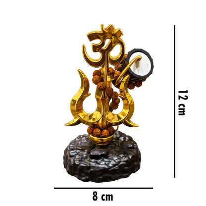 Om Trishul with Damroo | Lord Shiva Spiritual Showpiece