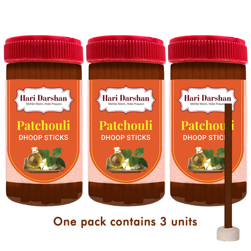 PATCHOULI - Bamboo Less Dhoop Sticks - Premium Fragrance - 125g Jar