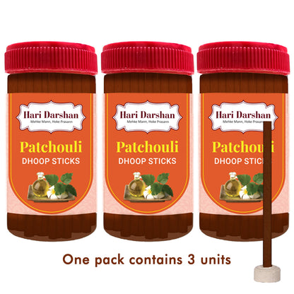 PATCHOULI - Bamboo Less Dhoop Sticks - Premium Fragrance - 125g Jar