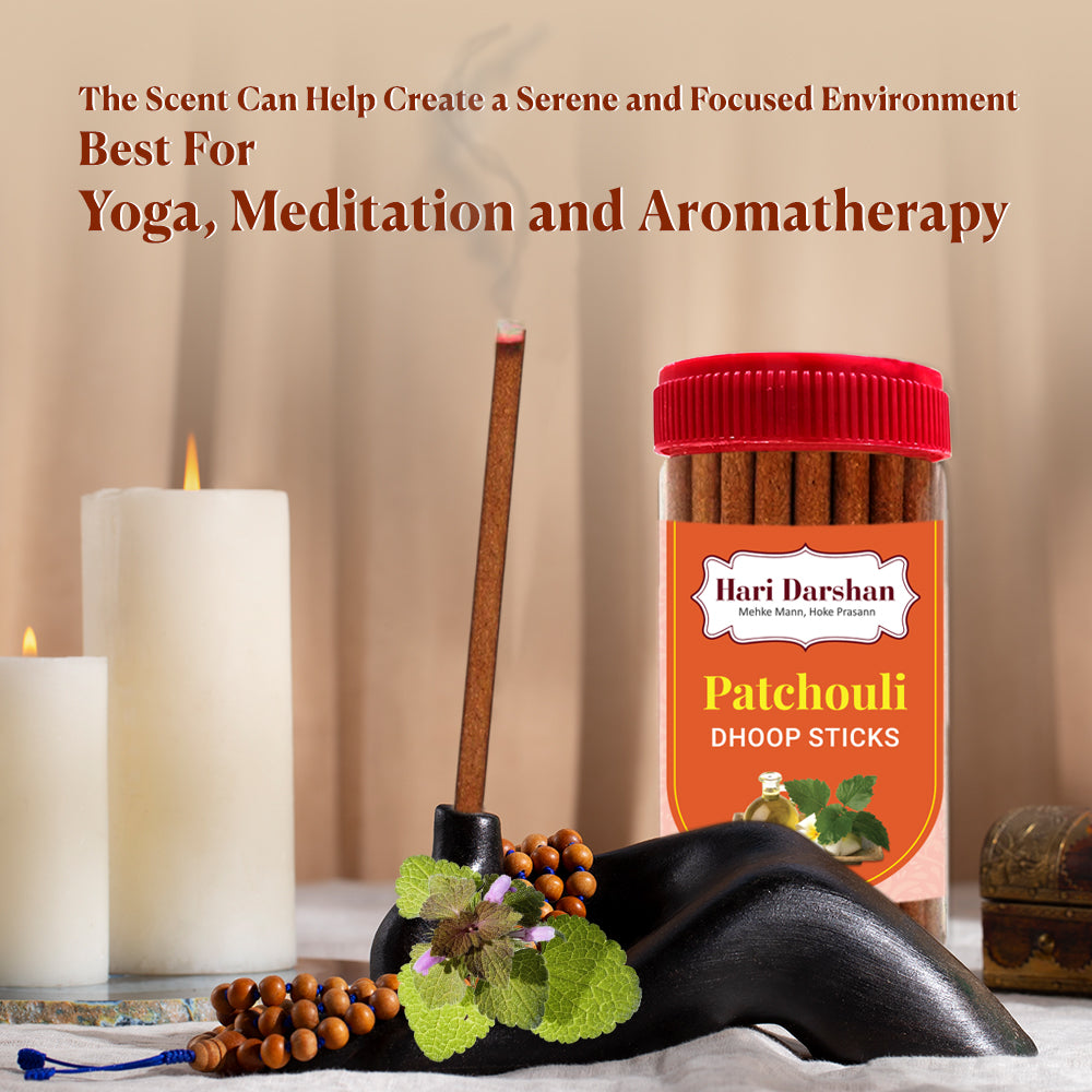 PATCHOULI - Bamboo Less Dhoop Sticks - Premium Fragrance - 125g Jar