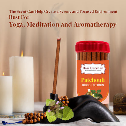 PATCHOULI - Bamboo Less Dhoop Sticks - Premium Fragrance - 125g Jar
