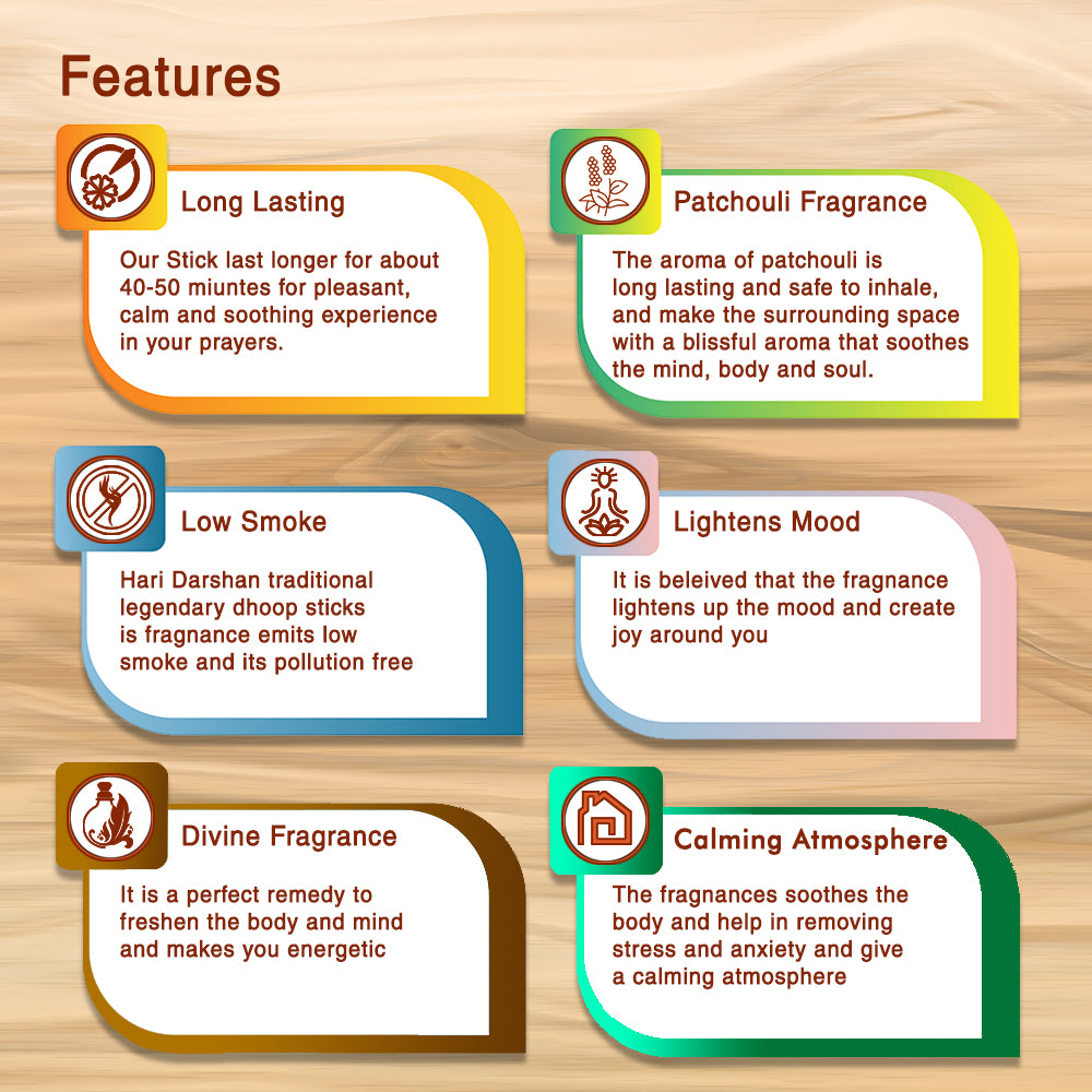 PATCHOULI - Bamboo Less Dhoop Sticks - Premium Fragrance - 125g Jar