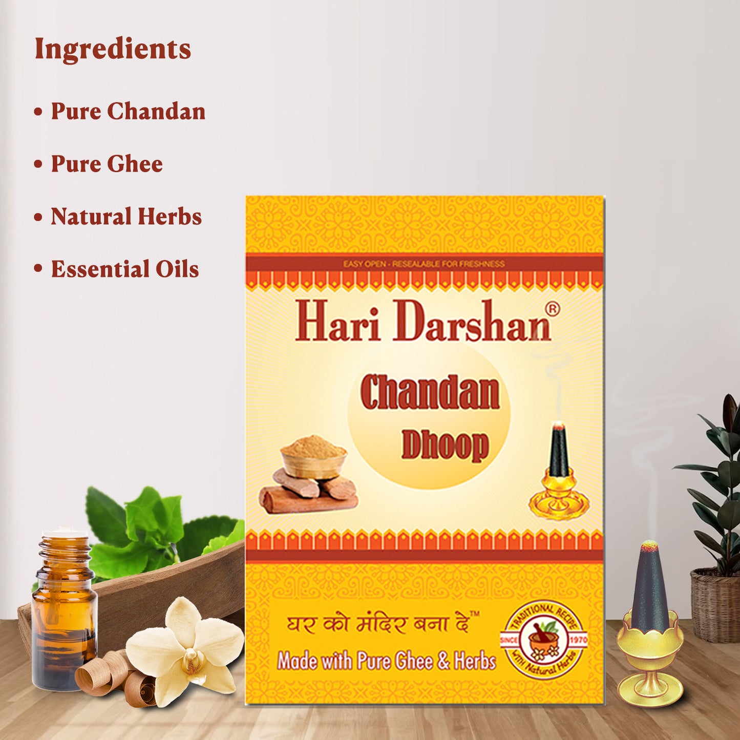 CHANDAN - Wet Dhoop - 100g - 10 Sticks in Each