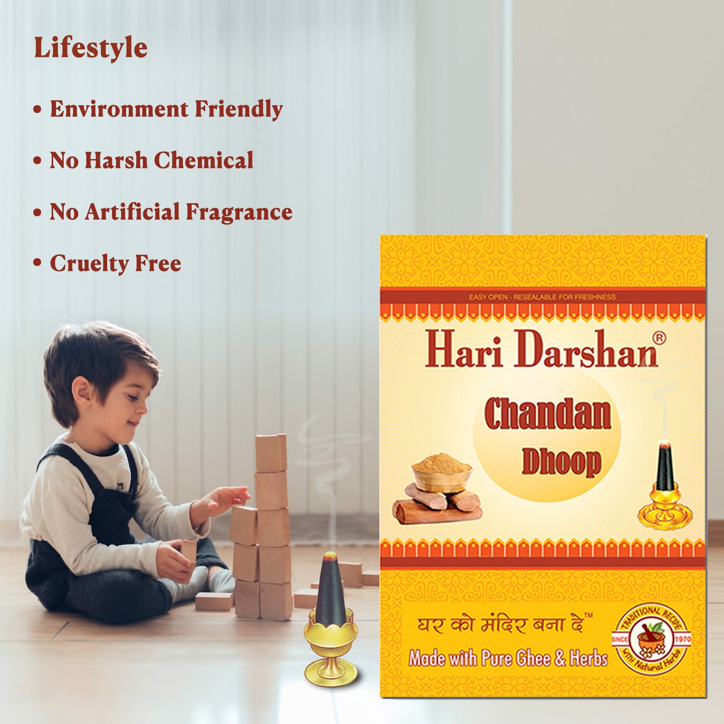 CHANDAN - Wet Dhoop - 100g - 10 Sticks in Each