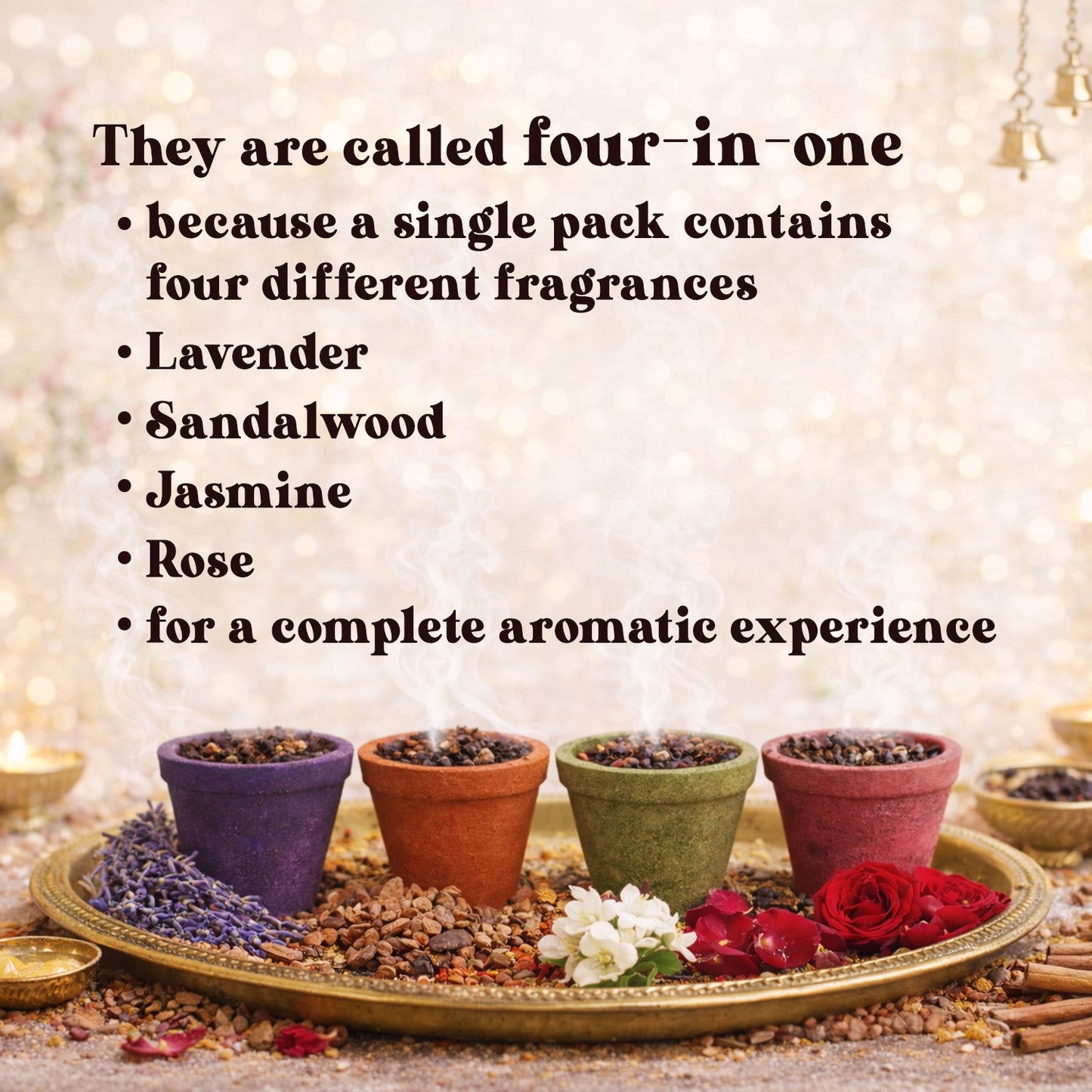 4 in 1 Sambrani Cups - Pack of 24