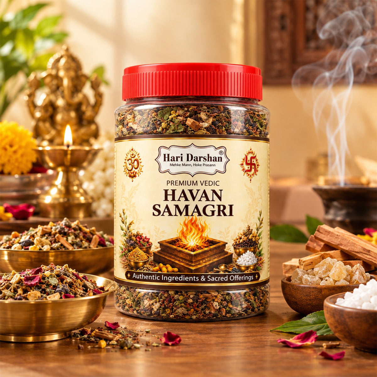 Premium Vedic Hawan Samagri - 400g Jar