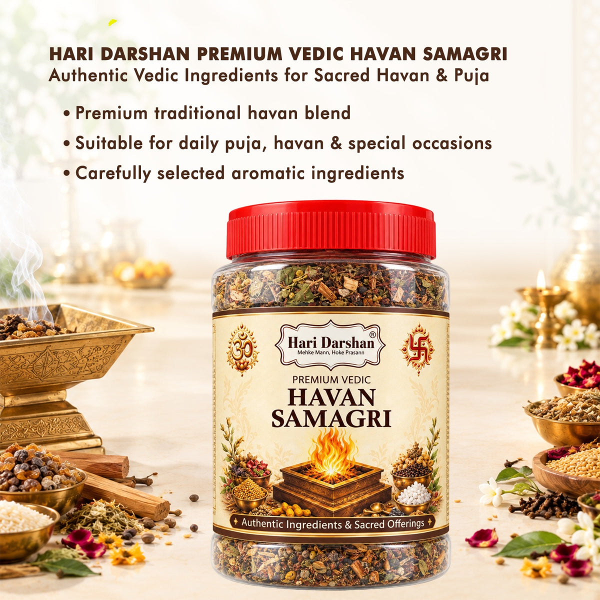 Premium Vedic Hawan Samagri - 400g Jar