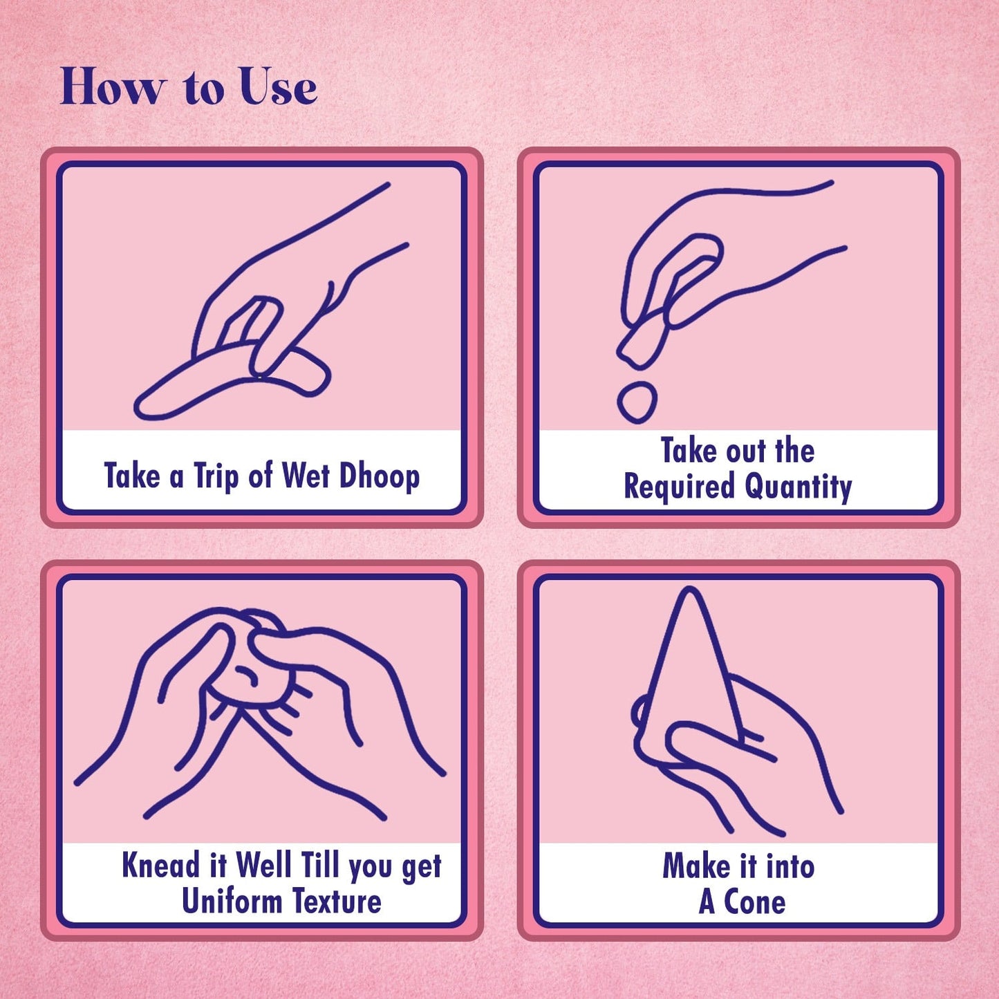 Combo of 4 in 1 Pure Wet Dhoop - Gugal, Chandan, Camphor, Havan Samagri - 16 Sticks in Each Pack