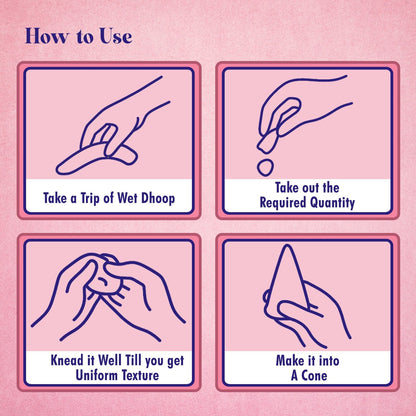 Combo of 4 in 1 Pure Wet Dhoop - Gugal, Chandan, Camphor, Havan Samagri - 16 Sticks in Each Pack