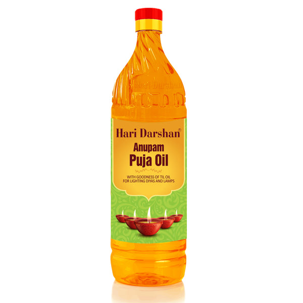 Anupam Puja Diya Oil - With the Goodness of Til Oil - Promotes Purity and Spirituality - Bottle of 900 ml