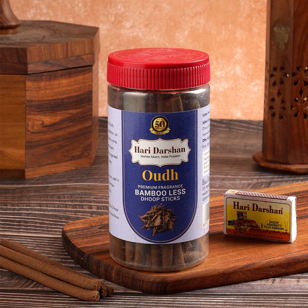 Dhoop Sticker Oudh Dry Dhoop Sticks -125g Jar-Make home a temple -Bambooless Incense ...