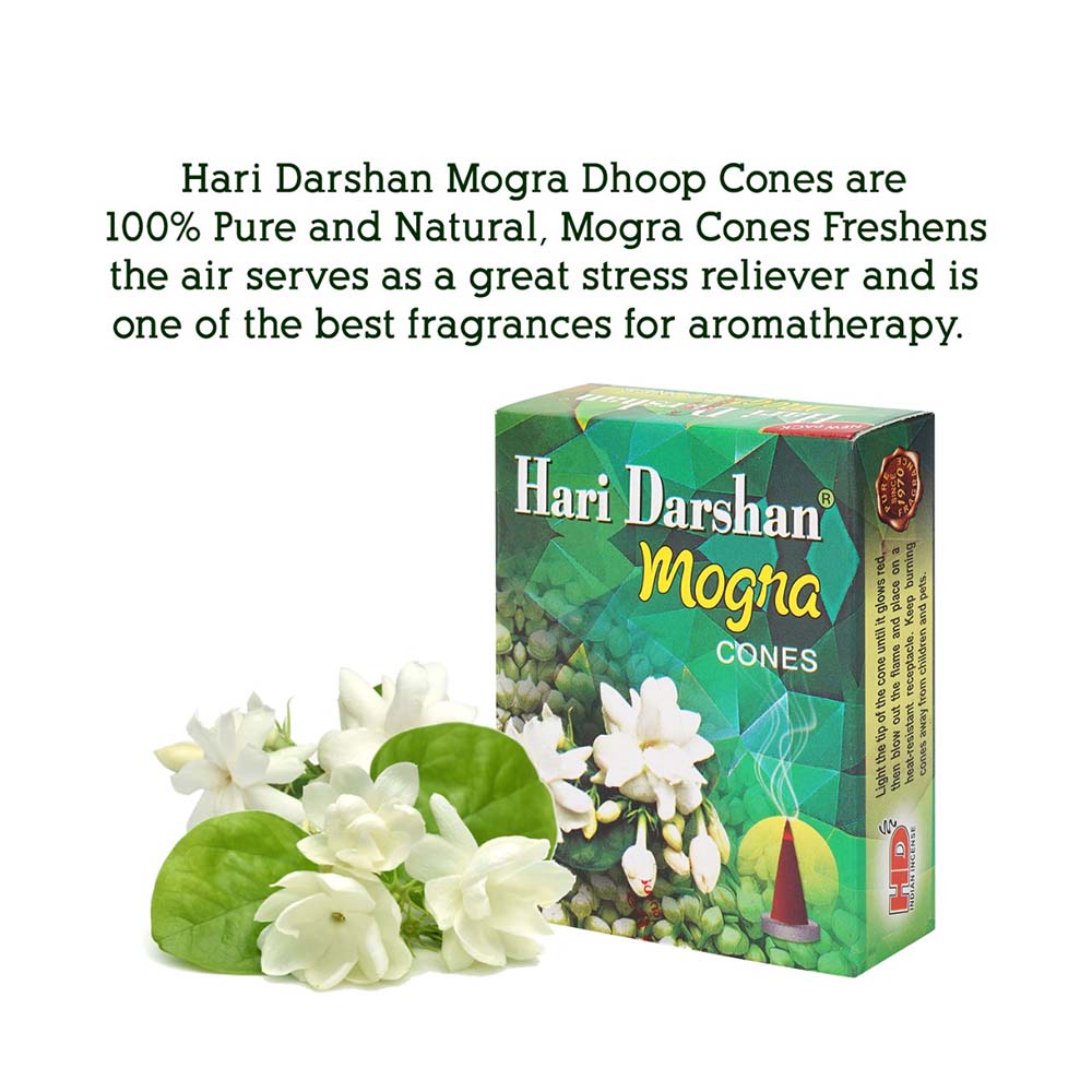 MOGRA - Dry Dhoop Cones - With Soothing Fragrance for Pooja Hawan (20-Cones in Each Pack)