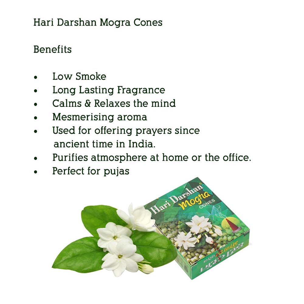 MOGRA - Dry Dhoop Cones - With Soothing Fragrance for Pooja Hawan (20-Cones in Each Pack)