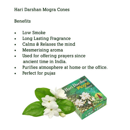 MOGRA - Dry Dhoop Cones - With Soothing Fragrance for Pooja Hawan (20-Cones in Each Pack)