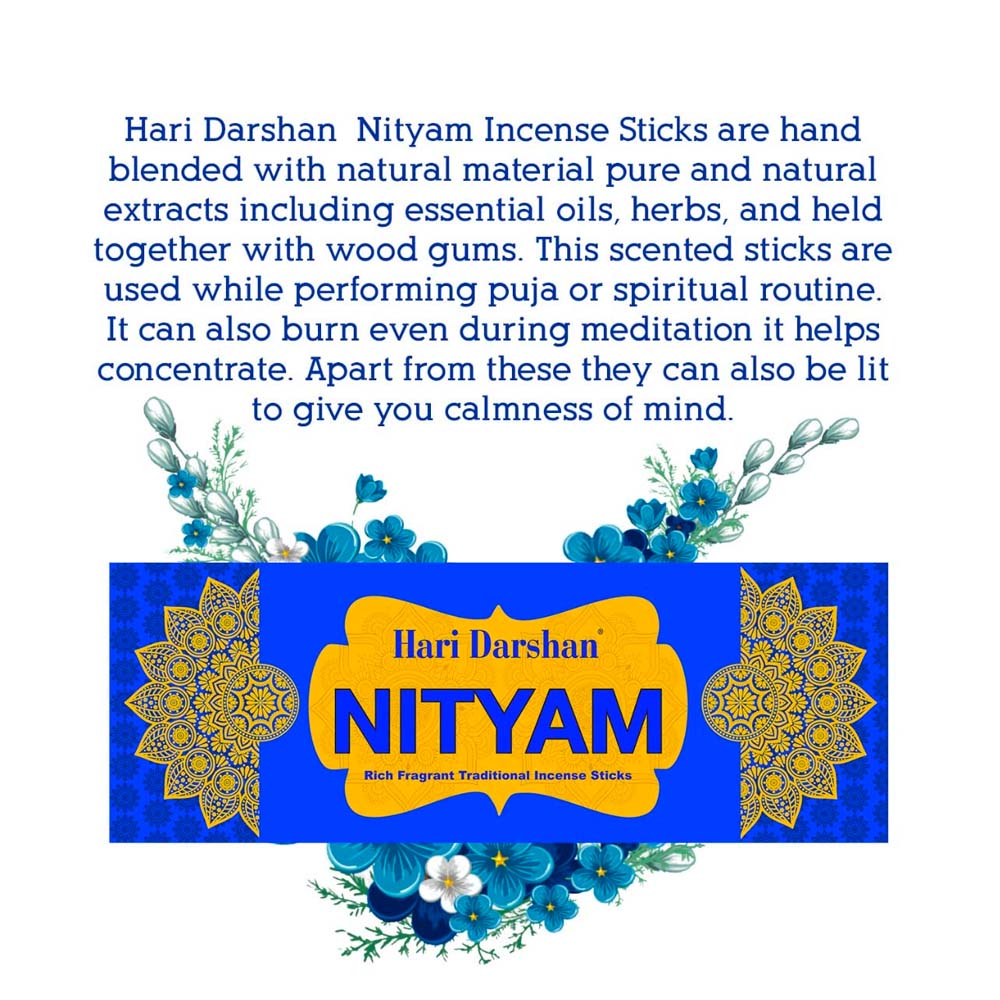 Combo of Premium Agarbatti - Nityam, Shubh, Sugandh, Sukh - 4 Types of Rich Fragrant Traditional Incense Sticks - 25g Each - Approx 20 Sticks in Each - Pack of 12 (3 Pack of Each Fragrance)