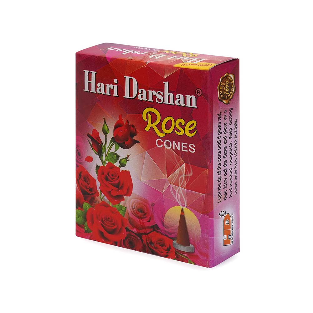 ROSE - Dry Dhoop Cones - With Soothing Fragrance for Pooja Hawan (20-Cones in Each Pack)