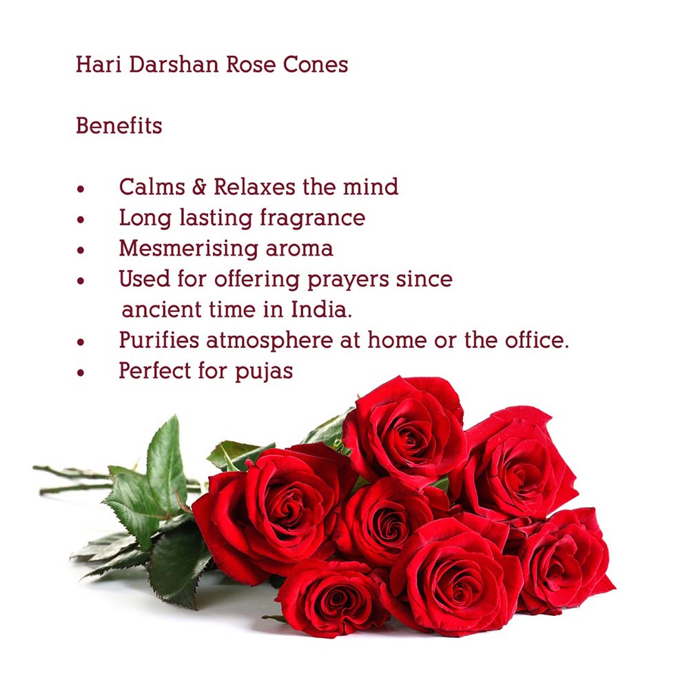 ROSE - Dry Dhoop Cones - With Soothing Fragrance for Pooja Hawan (20-Cones in Each Pack)